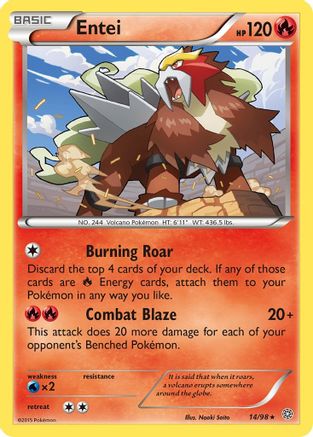 Entei (14) - 14/98 - Rare - Reverse Holo