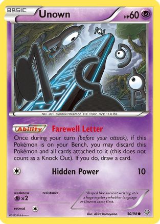 Unown - 30/98 - Common - Reverse Holo