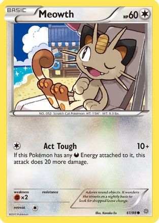 Meowth - 61/98 - Common - Reverse Holo