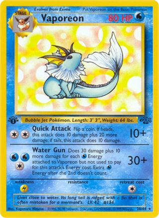 Vaporeon (28) 028/64 - Unlimited Jungle - Rare