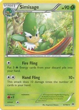 Simisage - 6/162 - Rare - Reverse Holo