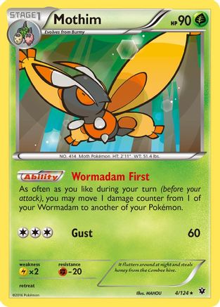 Mothim - 4/124 - Rare - Reverse Holo