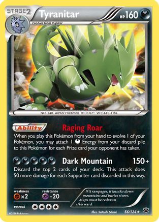 Tyranitar - 56/124 - Holo Rare - Reverse Holo