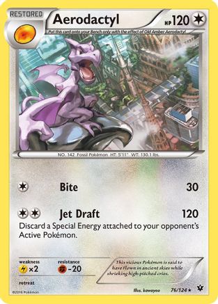 Aerodactyl - 76/124 - Rare - Reverse Holo