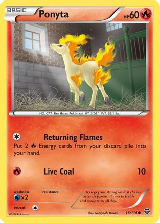 Ponyta - 16/114 - Common - Reverse Holo