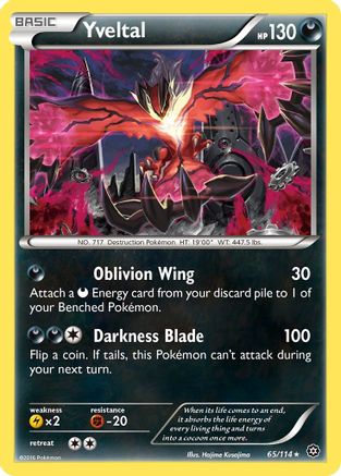 Yveltal - 65/114 - Holo Rare - Reverse Holo