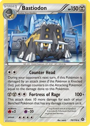 Bastiodon - 70/114 - Rare - Reverse Holo