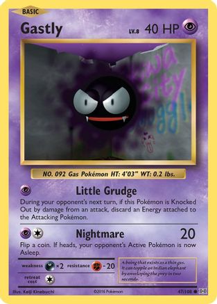 Gastly 047/108 - Reverse Holofoil XY Evolutions - Common