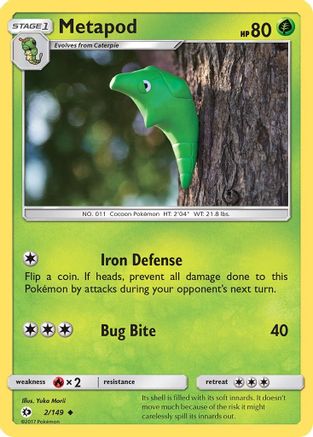 Metapod (002/149) Reverse Holofoil - Uncommon
