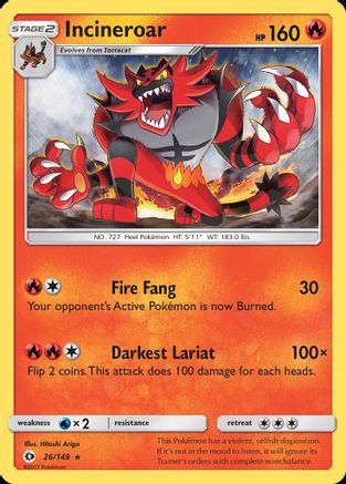 Incineroar (026/149) Reverse Holofoil - Rare
