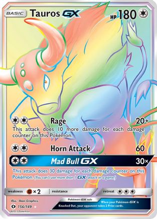 Tauros GX (Secret) 156/149 - Holofoil SM Base Set - Secret Rare