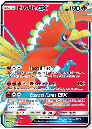 Ho-Oh GX (Full Art) 131/147  - Holofoil SM  Burning Shadows - Ultra Rare