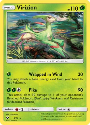 Virizion - 8/73 - Holo Rare