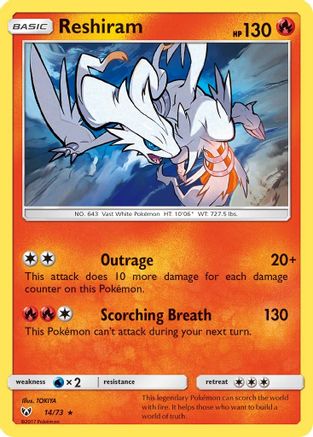 Reshiram - 14/73 - Holo Rare - Reverse Holo