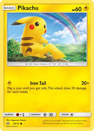 Pikachu 028/73 - Reverse Holofoil Shining Legends - Common