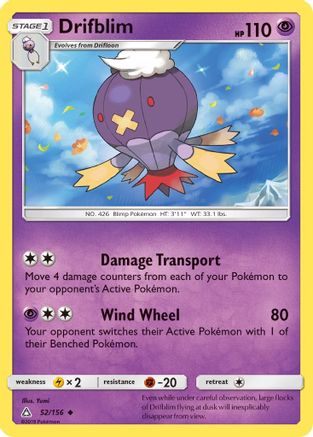 Drifblim - 52/156 - Uncommon - Reverse Holo