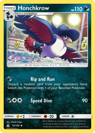 Honchkrow - 72/156 - Uncommon - Reverse Holo