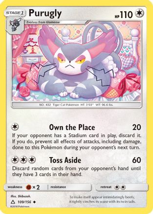 Purugly - 109/156 - Uncommon - Reverse Holo