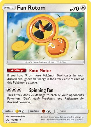 Fan Rotom - 110/156 - Rare - Reverse Holo