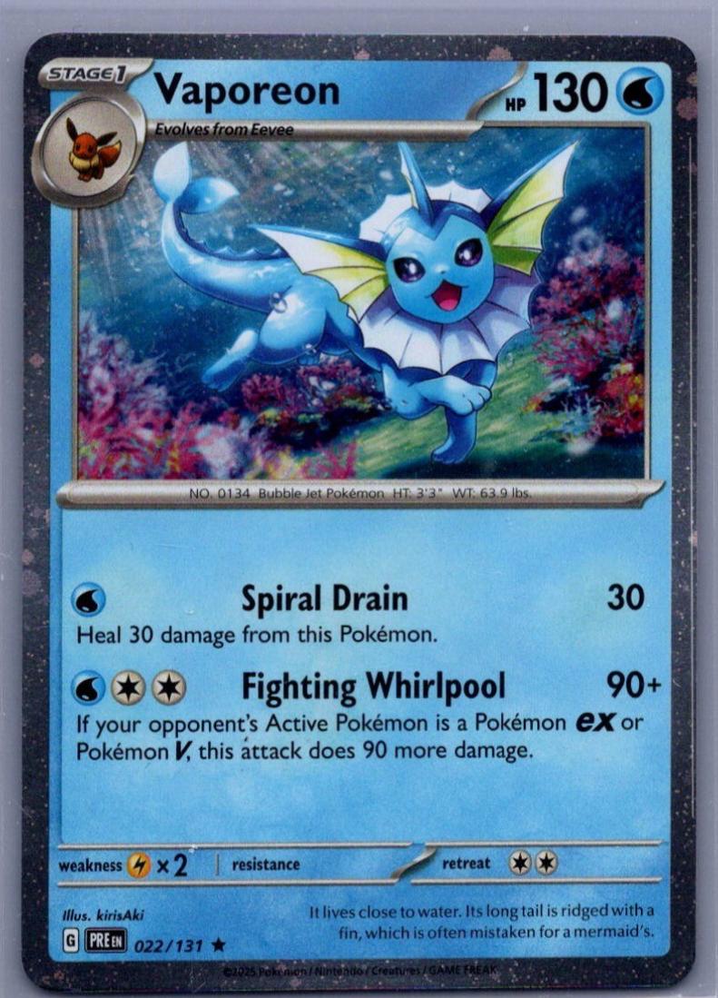 Vaporeon (Cosmos Holo) 022/131 - Promo