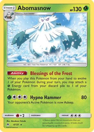 Abomasnow - 4/131 - Rare - Reverse Holo