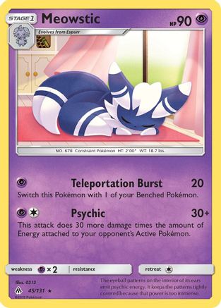 Meowstic - 45/131 - Rare - Reverse Holo