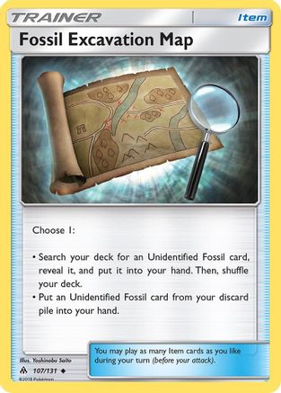 Fossil Excavation Map - 107/131 - Uncommon - Reverse Holo