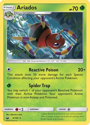 Ariados - 6/168 - Holo Rare - Reverse Holo
