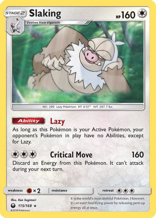 Slaking - 115/168 - Holo Rare - Reverse Holo