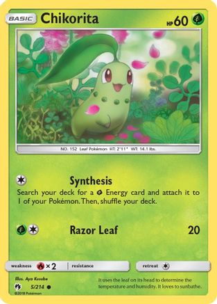 Chikorita (5) - 5/214 - Common - Reverse Holo