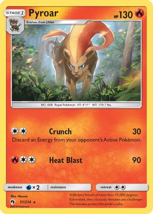 Pyroar - 51/214 - Rare - Reverse Holo
