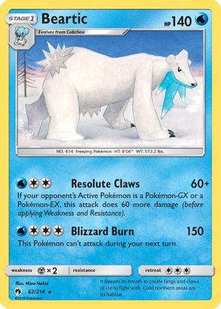Beartic - 62/214 - Rare - Reverse Holo