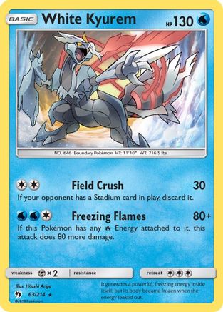 White Kyurem - 63/214 - Holo Rare - Reverse Holo