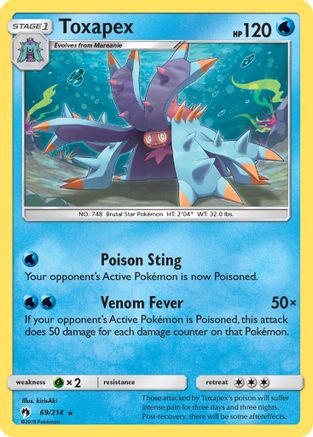 Toxapex - 69/214 - Rare - Reverse Holo