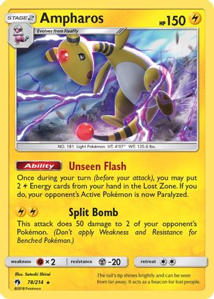 Ampharos - 78/214 - Holo Rare - Reverse Holo