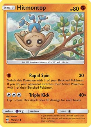 Hitmontop - 113/214 - Uncommon - Reverse Holo