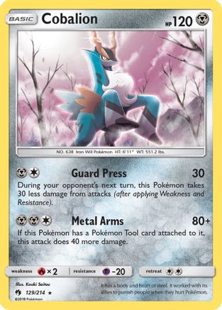 Cobalion - 129/214 - Holo Rare - Reverse Holo