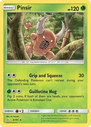 Pinsir - 9/181 - Rare - Reverse Holo