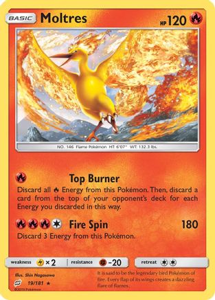 Moltres - 19/181 - Holo Rare - Reverse Holo
