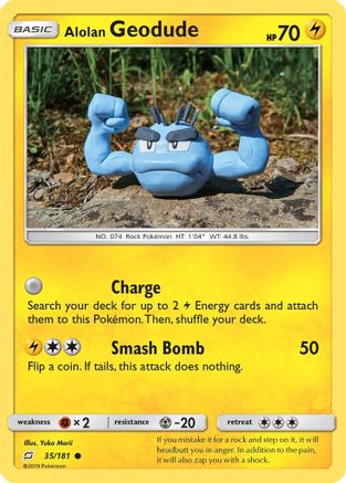 Alolan Geodude (35) - 35/181 - Common - Reverse Holo
