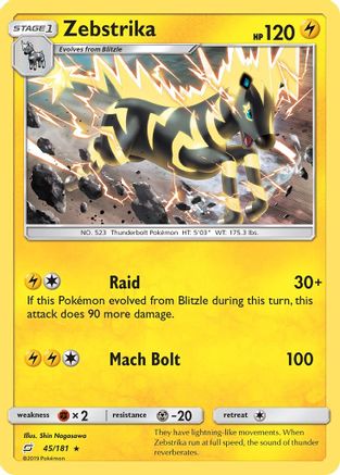 Zebstrika - 45/181 - Rare - Reverse Holo