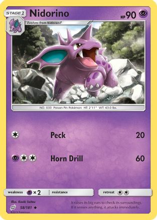 Nidorino - 58/181 - Uncommon - Reverse Holo