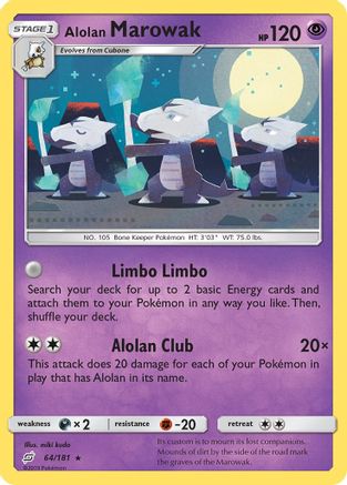 Alolan Marowak - 64/181 - Rare - Reverse Holo