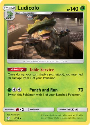 Ludicolo 002/18 - Holofoil Detective Pikachu - Rare