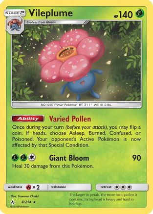 Vileplume - 8/214 - Holo Rare - Reverse Holo