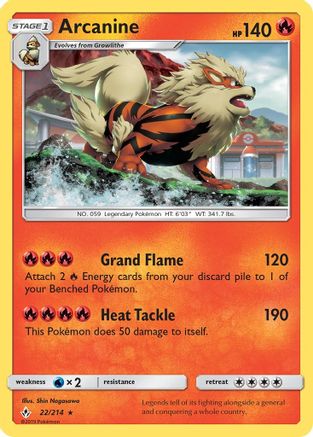 Arcanine - 22/214 - Holo Rare