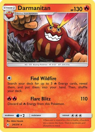 Darmanitan - 24/214 - Rare - Reverse Holo