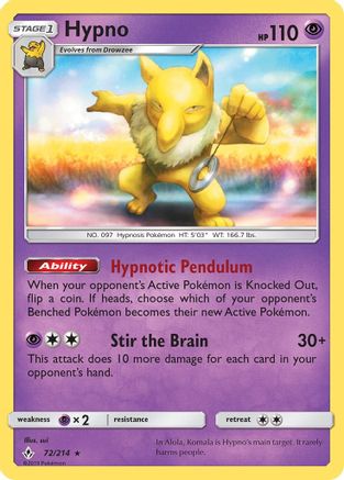 Hypno - 72/214 - Rare