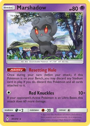 Marshadow - 81/214 - Holo Rare - Reverse Holo