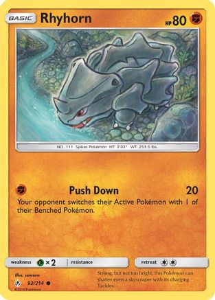Rhyhorn (92) - 92/214 - Common - Reverse Holo